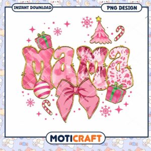 Mama PNG Design for Christmas Decor, Instant Download Gift Idea
