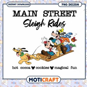 Main Street Sleigh Rides design, perfect for winter fun activities