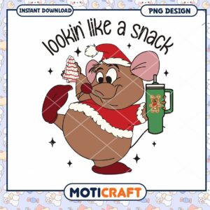 Lookin like a snack PNG design, festive mouse with treats