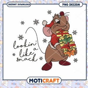 Lookin Like a Snack PNG Design, Cute Mouse with Gifts Art