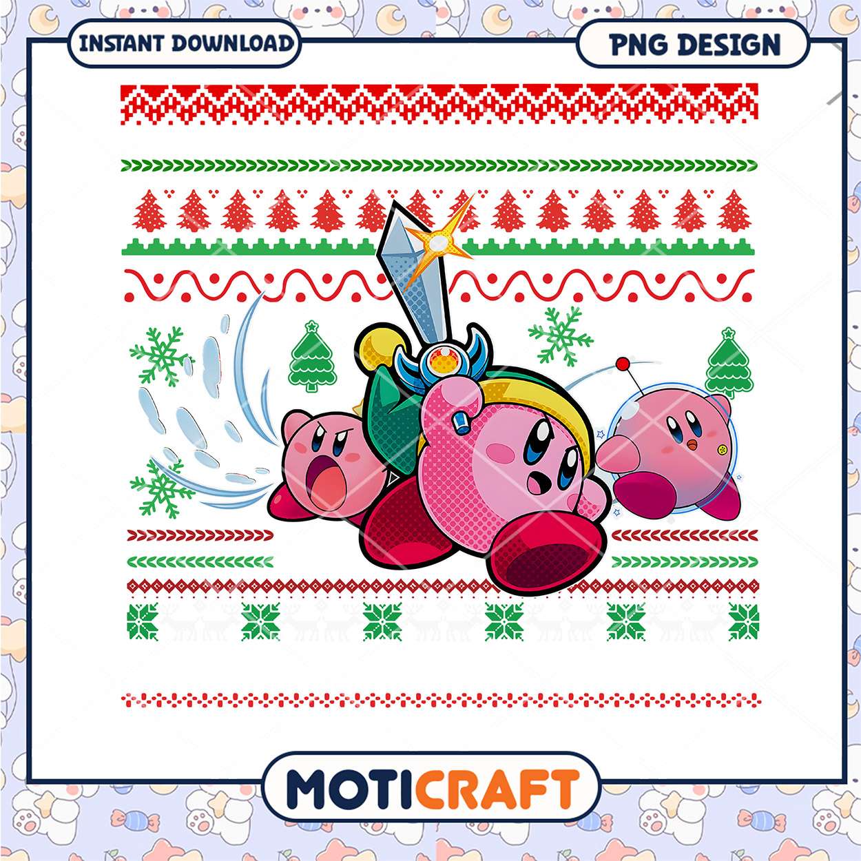 Kirby Holiday PNG Design, Instant Download for Festive Crafts Kirby Holiday PNG Design, Instant Download for Festive Crafts