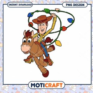 Cowboy and Horse PNG Design for Instant Download, Fun and Colorful Art