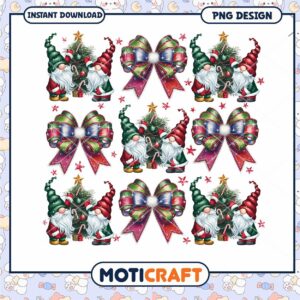 Colorful Christmas Gnome PNG Set, Perfect for Holiday Crafts