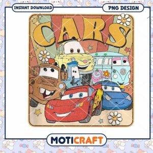 Colorful Cars PNG Design for Instant Download, Perfect for Kids Crafts