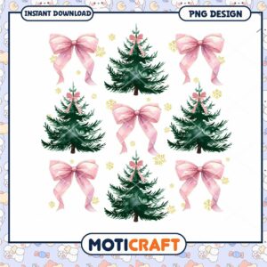 Christmas Tree and Bow PNG Set