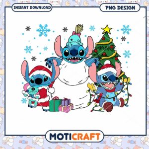 Christmas Stitch Family PNG Design, perfect for holiday crafts