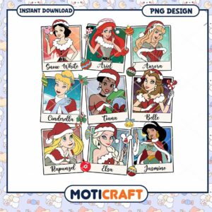 Christmas Princesses PNG Bundle, Perfect for Holiday Crafts