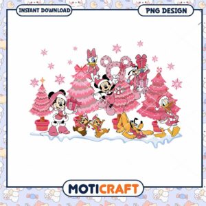 Christmas PNG design with Mickey and friends, perfect for decor