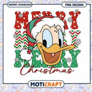 Christmas PNG design featuring a cheerful duck, perfect for holiday crafts