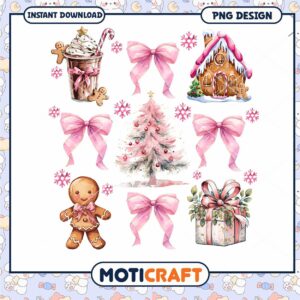 Christmas PNG bundle features festive designs, perfect for crafts