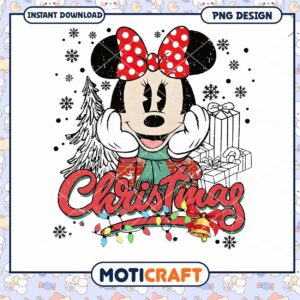 Christmas Minnie Mouse PNG design, instant download for crafts