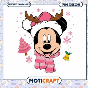 Christmas Mickey Mouse PNG design, instant download for fun decor