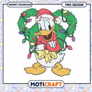 Christmas Duck Character Design, festive PNG instant download product
