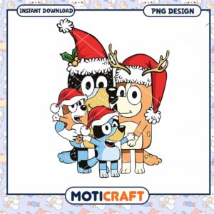 Christmas Dog Family PNG Design, Perfect for Holiday Projects