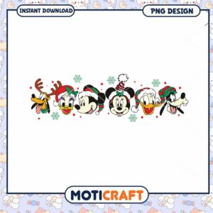 Christmas Disney Character PNG Design, instant download for crafts