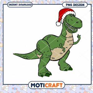 Christmas Dinosaur PNG Design, perfect for festive projects and crafts