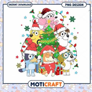 Christmas Cartoon Dogs PNG Design, Instant Download for Fun Crafts