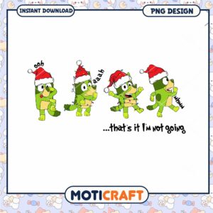 Christmas PNG design featuring festive cartoon animal, fun holiday theme