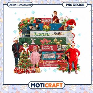 Christmas Movie Collage PNG Design, Enjoy Holiday Spirit Today