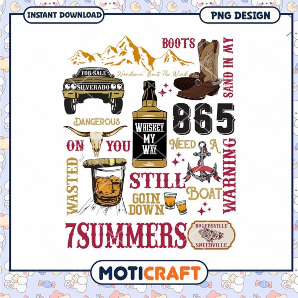 Whiskey My Way Vintage PNG Design for Fun Country Lifestyle Decor