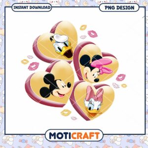 Mickey Minnie Donald Daisy Heart PNG Instant Download Design File
