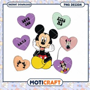 Mickey Mouse Heart Icons PNG Design for Printables and Crafts