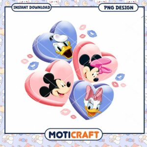 Mickey and Friends Heart PNG Design Cute Instant Download Graphic