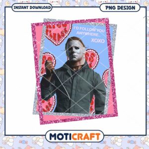 Michael Myers Valentine's Day PNG Design for Instant Download Art