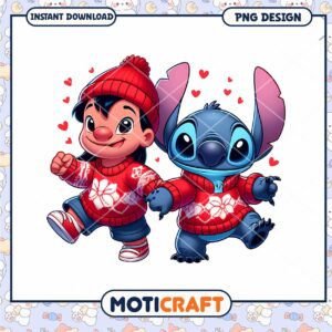 Lilo Stitch PNG Valentines Day Cute Couple