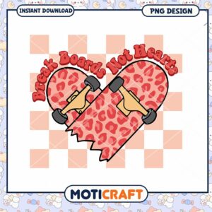 Leopard Skateboard PNG Design Break Boards Not Hearts