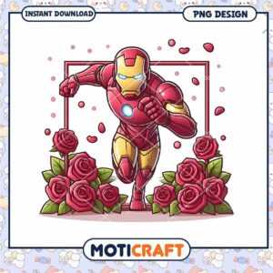 Iron Man PNG Design Roses Sublimation