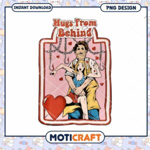 Hugs From Behind Cute PNG Design for Instant Download Lovers