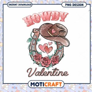 Howdy Valentine Horseshoe PNG Design