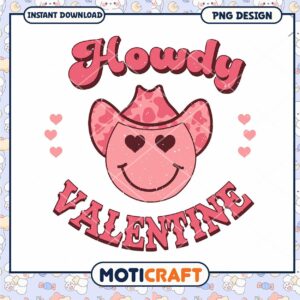 Howdy Valentine Cute Pink Cowboy PNG Download for Sweet Gifts