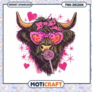 Highland Cow PNG Sublimation Design