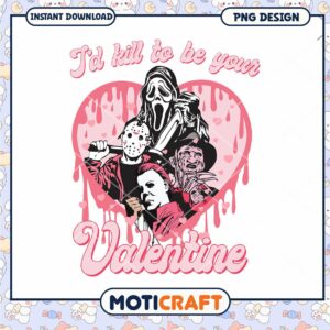 Horror Movie Valentine PNG Design