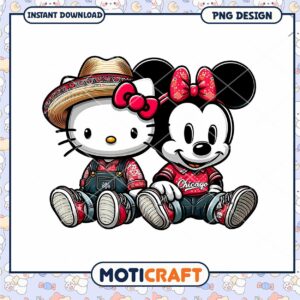 Hello Kitty and Minnie Mouse Cute PNG Design for Instant Download