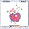 Happy Pig Character in Heart Dress PNG Design for Instant Download 1 Happy Pig Character in Heart Dress PNG Design for Instant Download