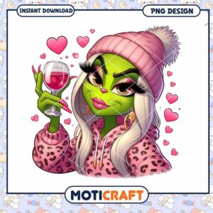 Green Girl PNG Valentine's Day Design