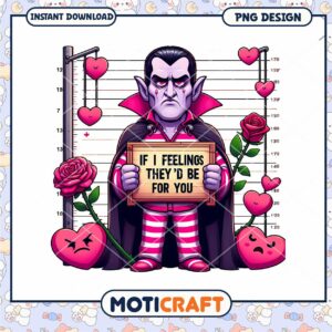 Funny Vampire PNG Design for Love and Feelings Instant Download