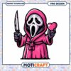 Funny Pink Ghost with Knife and Heart PNG Design for Download 1 Funny Pink Ghost with Knife and Heart PNG Design for Download