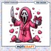 Funny Halloween Ghost in Pink Robe with Heart and Gift PNG Design 2 Funny Halloween Ghost in Pink Robe with Heart and Gift PNG Design