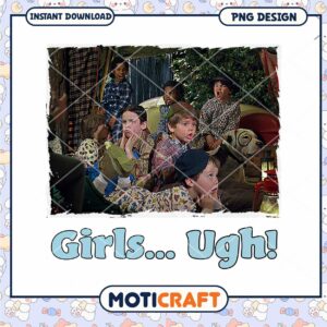 Funny Girls Ugh Design Instant Download PNG for Kids Artwork