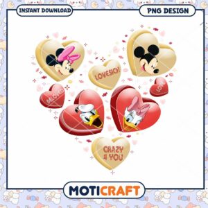 Disney Love Hearts PNG Design for Valentine’s Day Instant Download