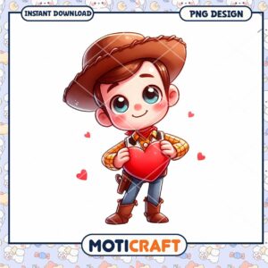 Cute Woody Valentine PNG Design