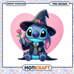 Cute Wizard Stitch PNG Design Instant Download for Crafting Fun
