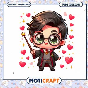 Cute Wizard Character Art PNG Instant Download for Crafts and Design
