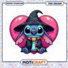 Cute Witch Stitch PNG Design with Heart Background Instant Download 1 Cute Witch Stitch PNG Design with Heart Background Instant Download