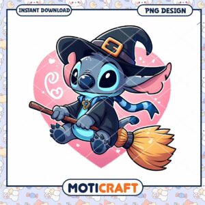 Cute Witch Character PNG Design for Instant Download Printables