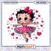 Cute Vintage Style Betty Boop PNG Design with Hearts for Download 1 Cute Vintage Style Betty Boop PNG Design with Hearts for Download